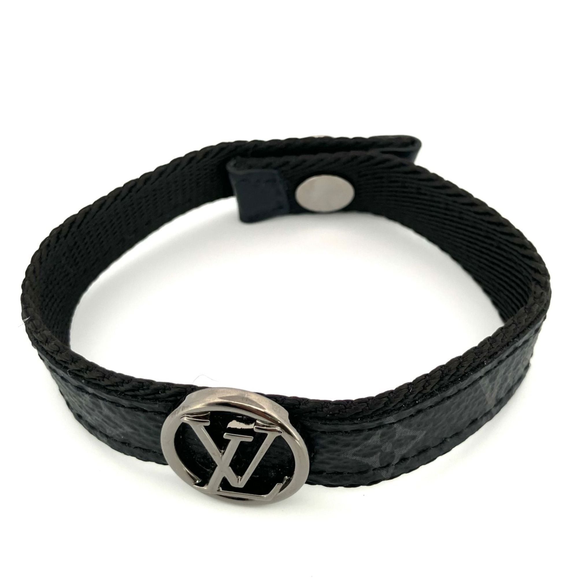 Louis Vuitton Monogram Eclipse LV Circle Bracelet M6549 Black