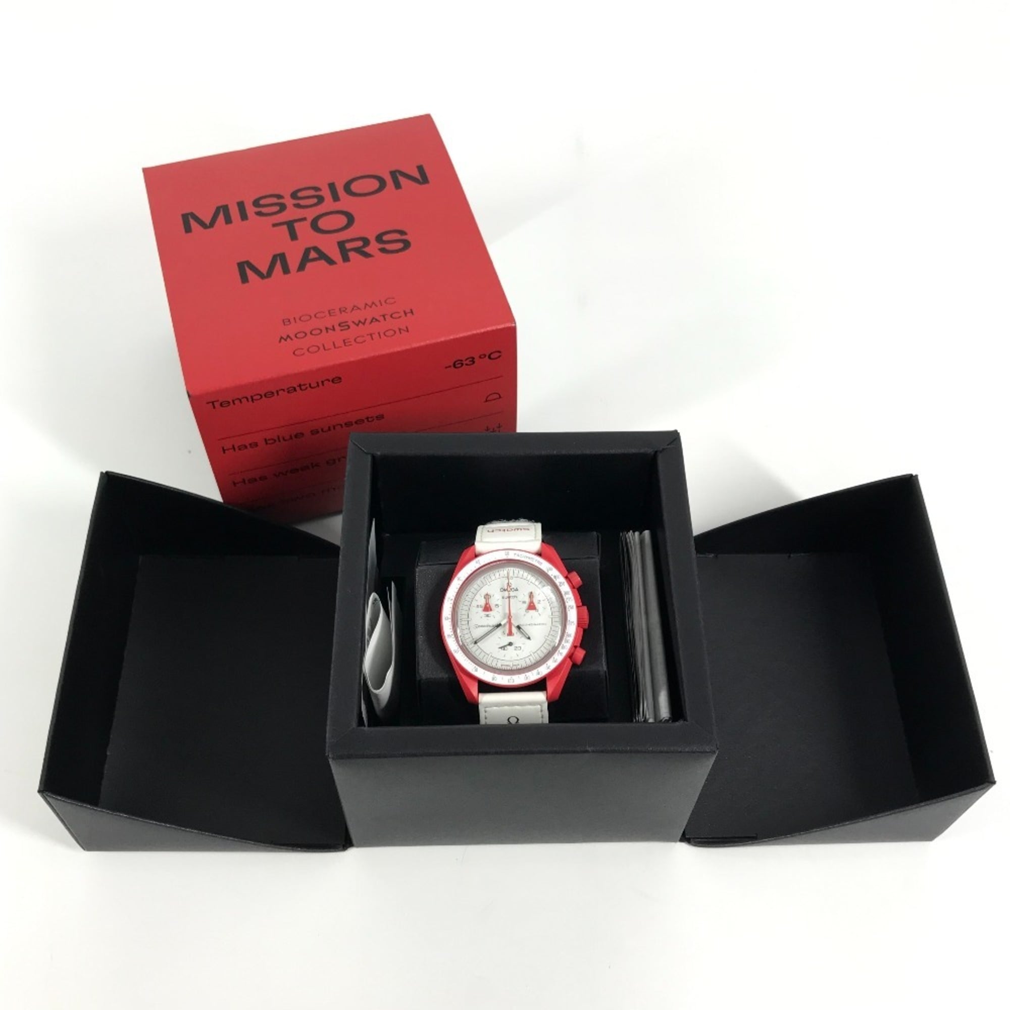 OMEGA Swatch SO33R100 Omega collaboration Moon MISSION TO MARS Mars watch for women, red — Like New