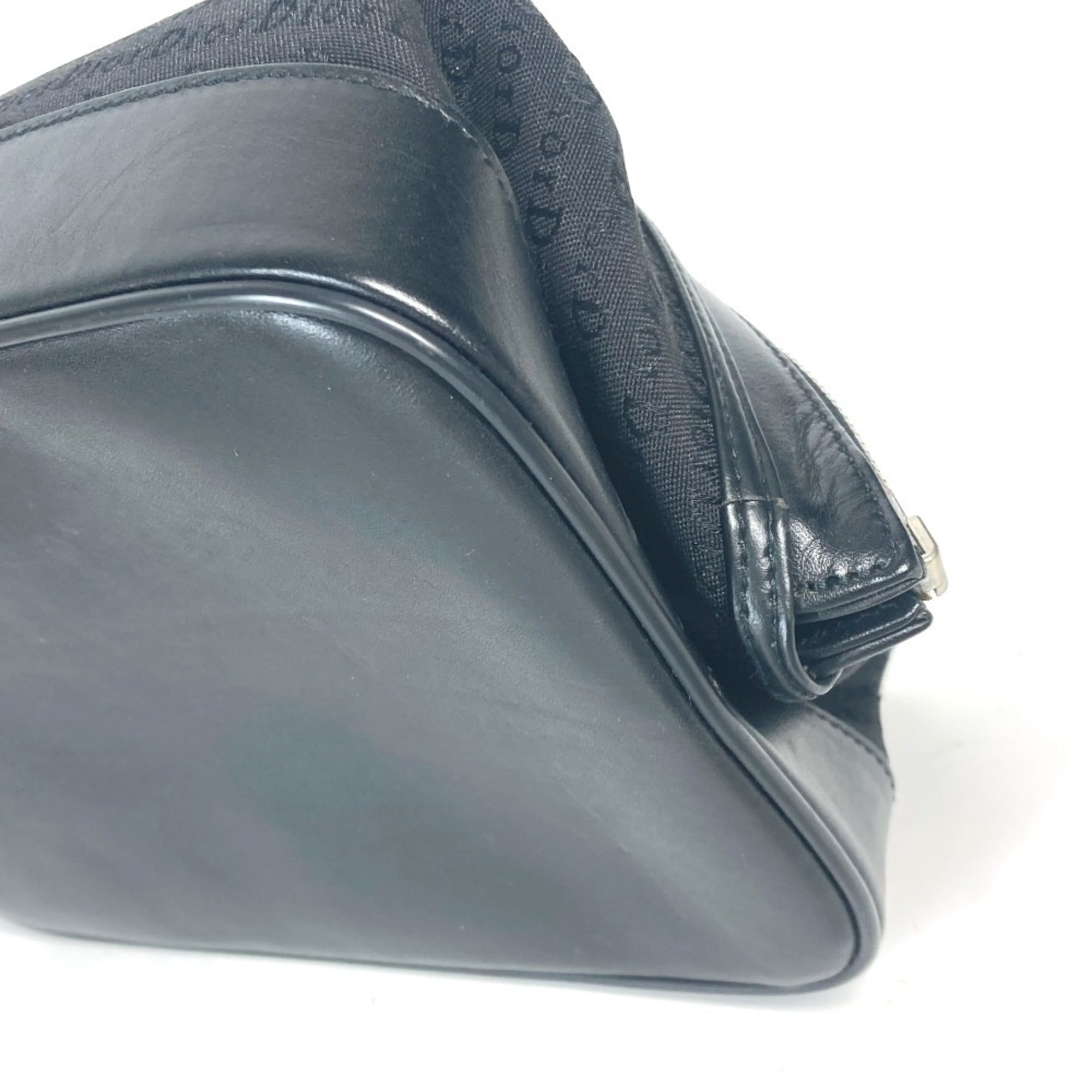 Christian Dior Dior Second Bag Pouch Canvas Leather Men Women Black — Like New