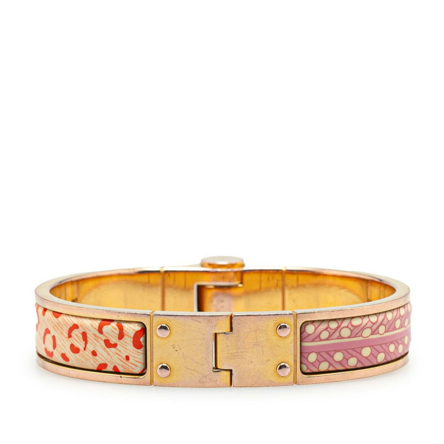 Hermes Charnier PM Cloisonne Bangle Gold Multicolor Plated Women's HERMES