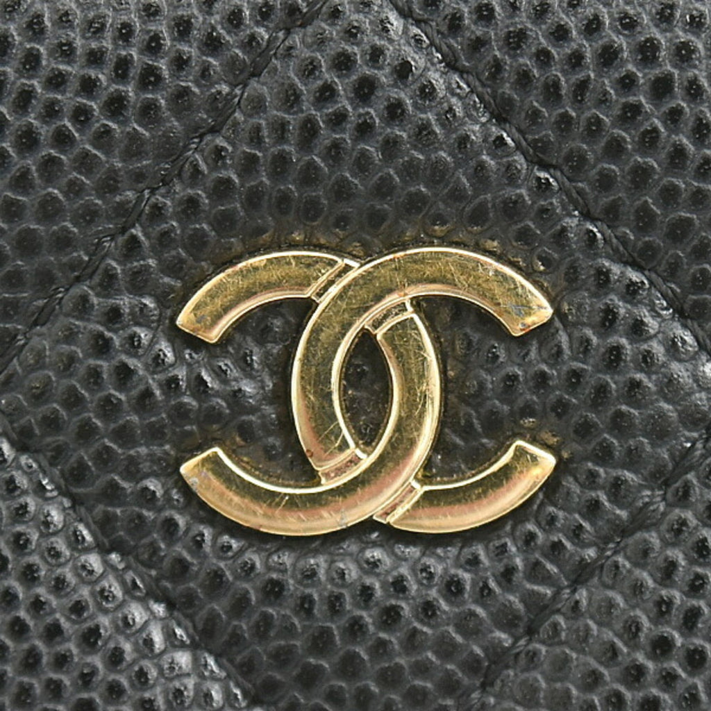 Chanel Women's Matelasse Zip Coin Purse in Black Caviar Leather (AO2061)