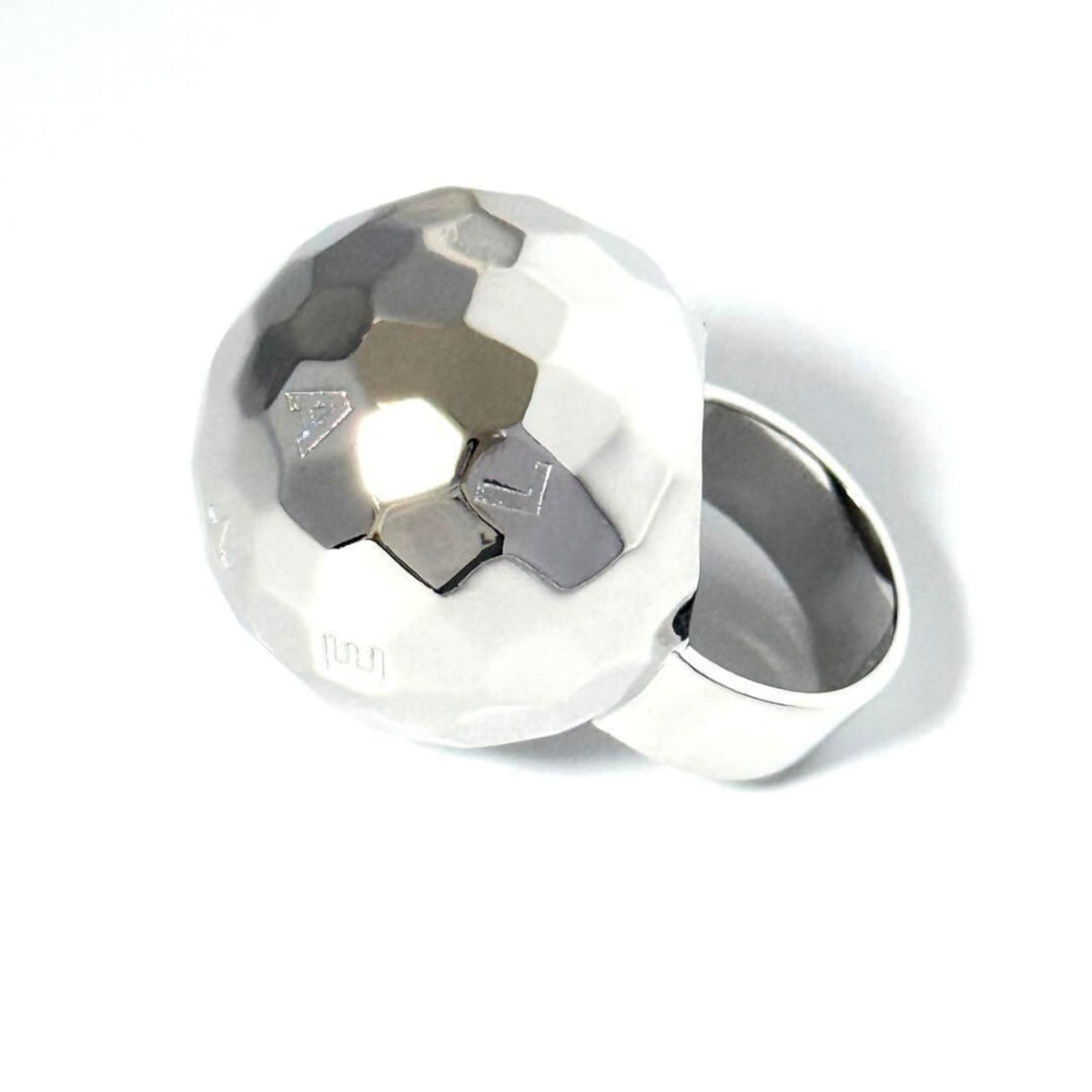 Chanel Women's Mirror Ball Ring, Silver — Like New