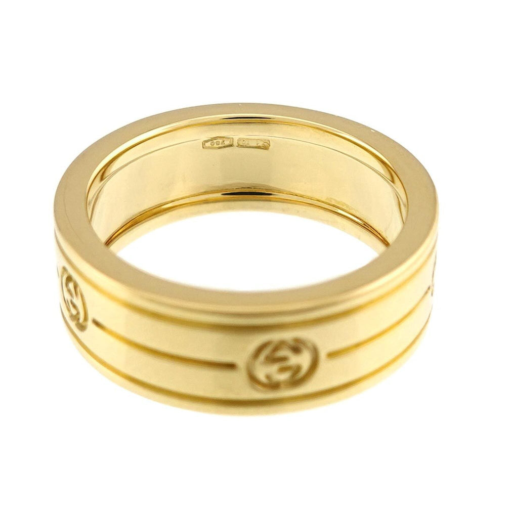 Gucci Interlocking Ring #10, 18K YG Yellow Gold 750 — Like New