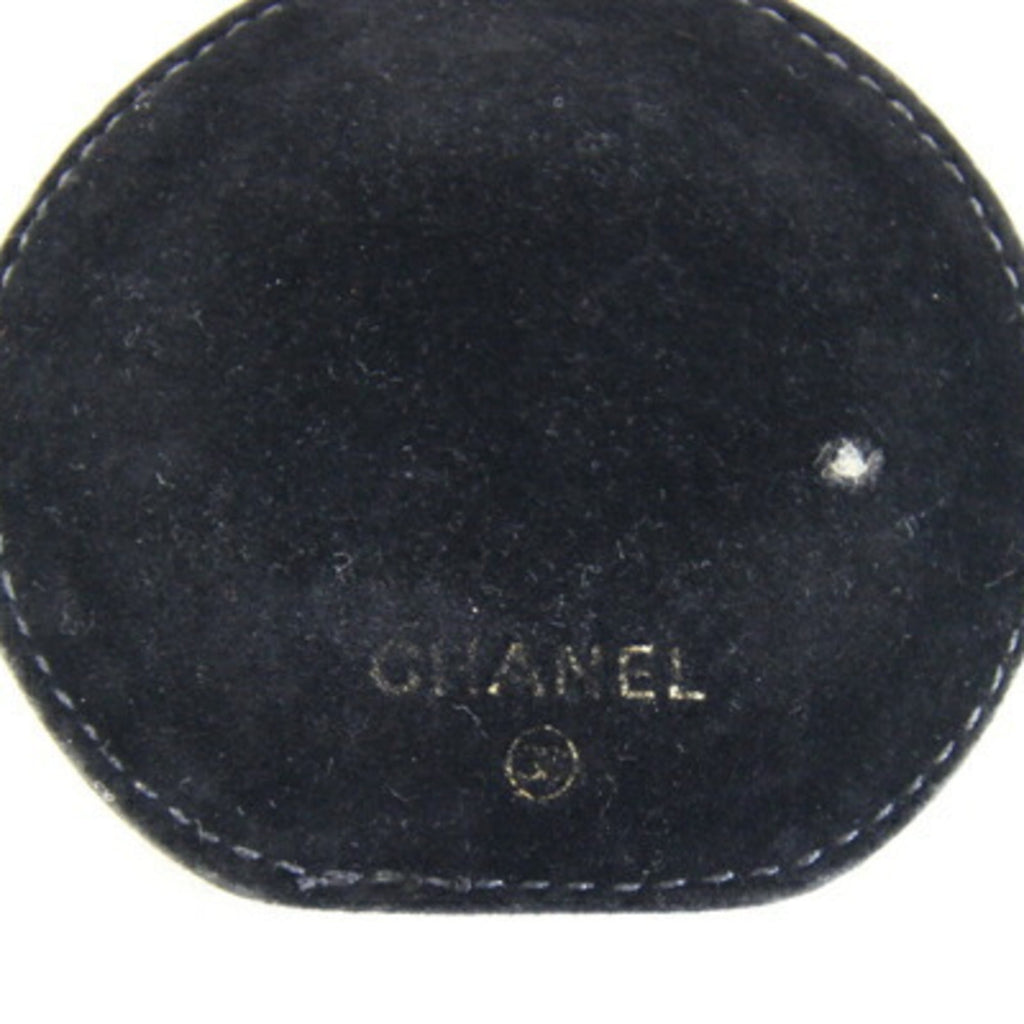 CHANEL Case Coco Mark A02786 Black Caviar Leather Pouch Round Women's