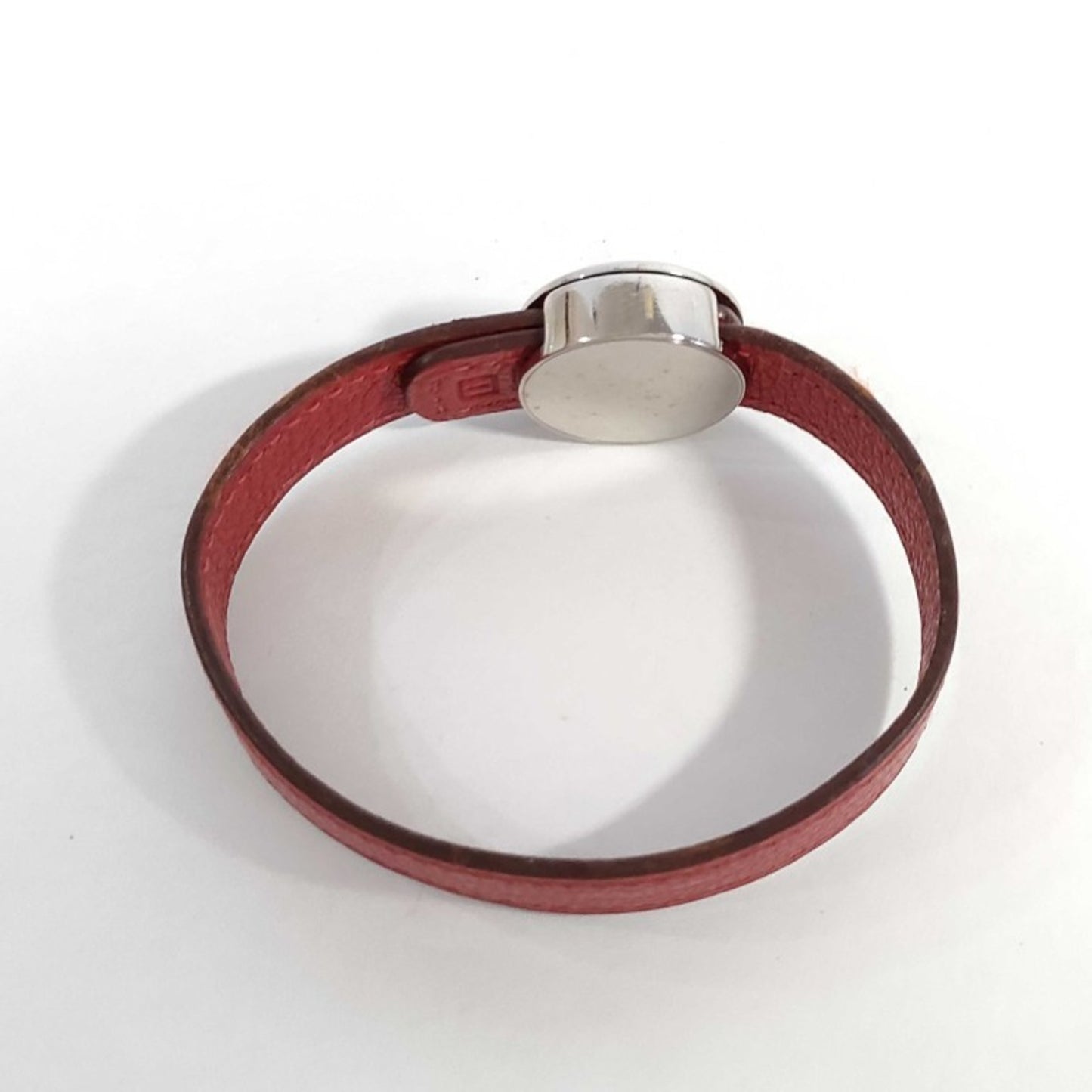 HERMES Serie Looping Bracelet in Red and Black Leather for Women