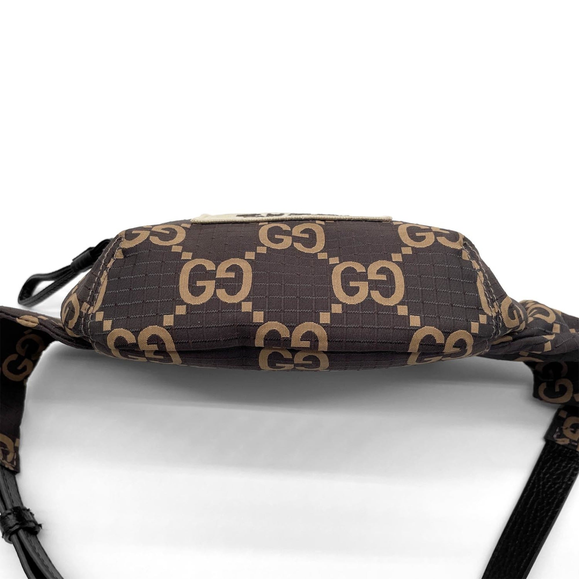 GUCCI GG Jacquard Ripstop Waist Bag Belt 767934 Nylon Brown Men's Women's — Like New