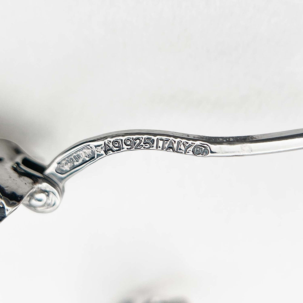 BOTTEGA VENETA Intrecciato Round Earrings, SV925 Silver, Men's & Women's — Like New