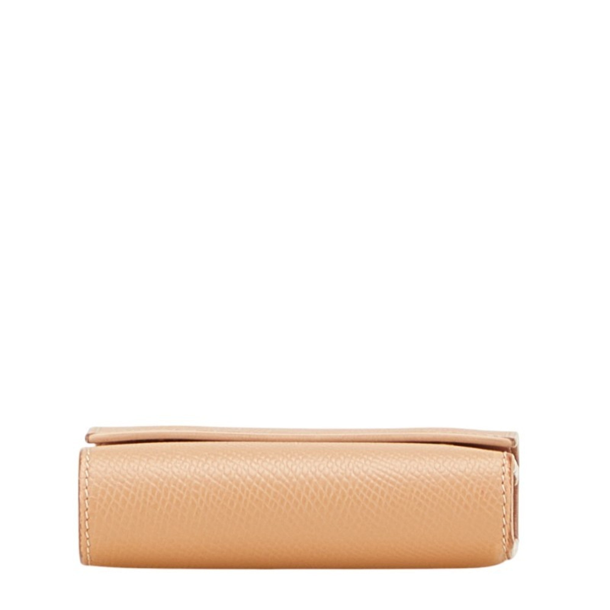 Celine Small Trifold Wallet, Beige Leather, Women's