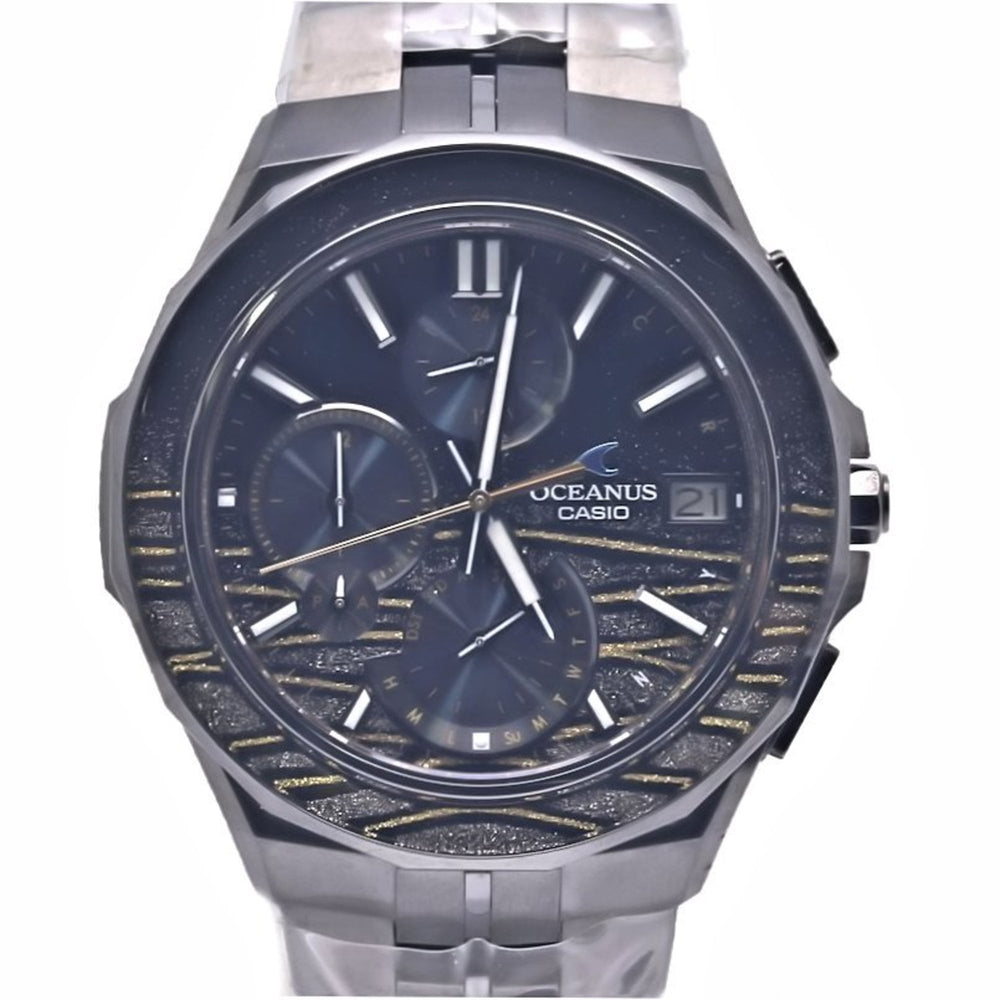 CASIO Oceanus Manta OCW-S5000MES-1AJR Men's Titanium Watch with Maki-Bokashi Gold Ripple Design (Limited Edition of 300) 40277 — Like New