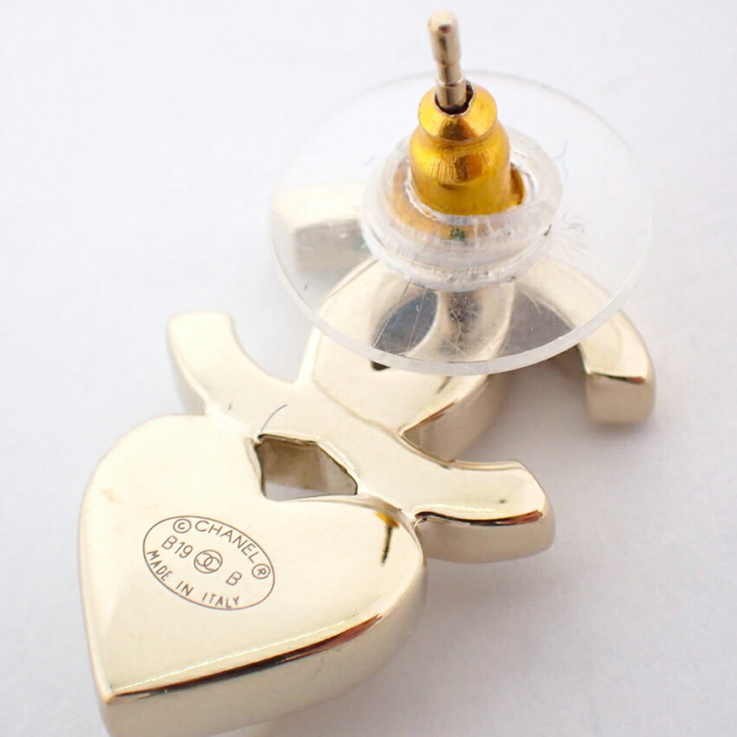 CHANEL Coco Mark Faux Pearl Rhinestone Earrings (One Piece)