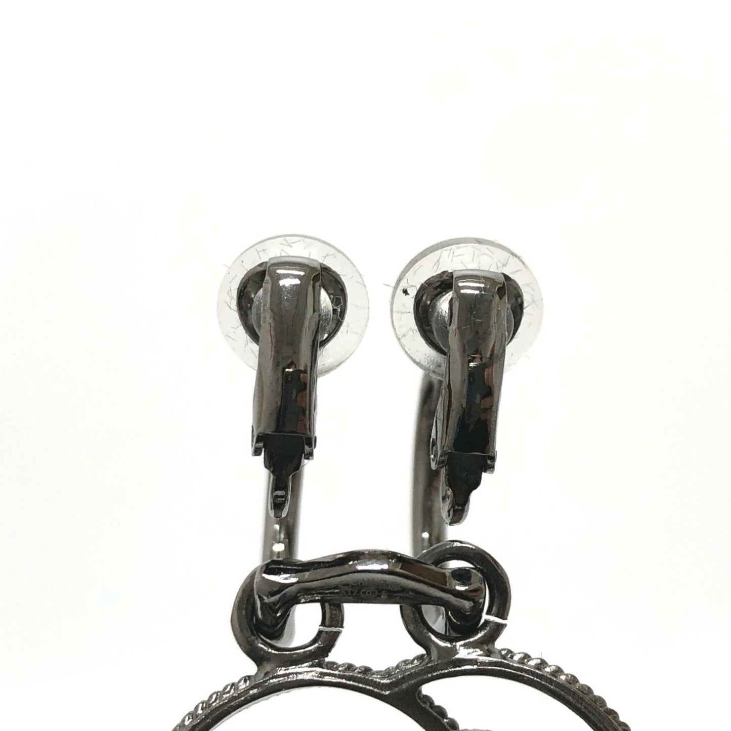 CHANEL CC Coco Mark A17S Metal Earrings, Women's, Black