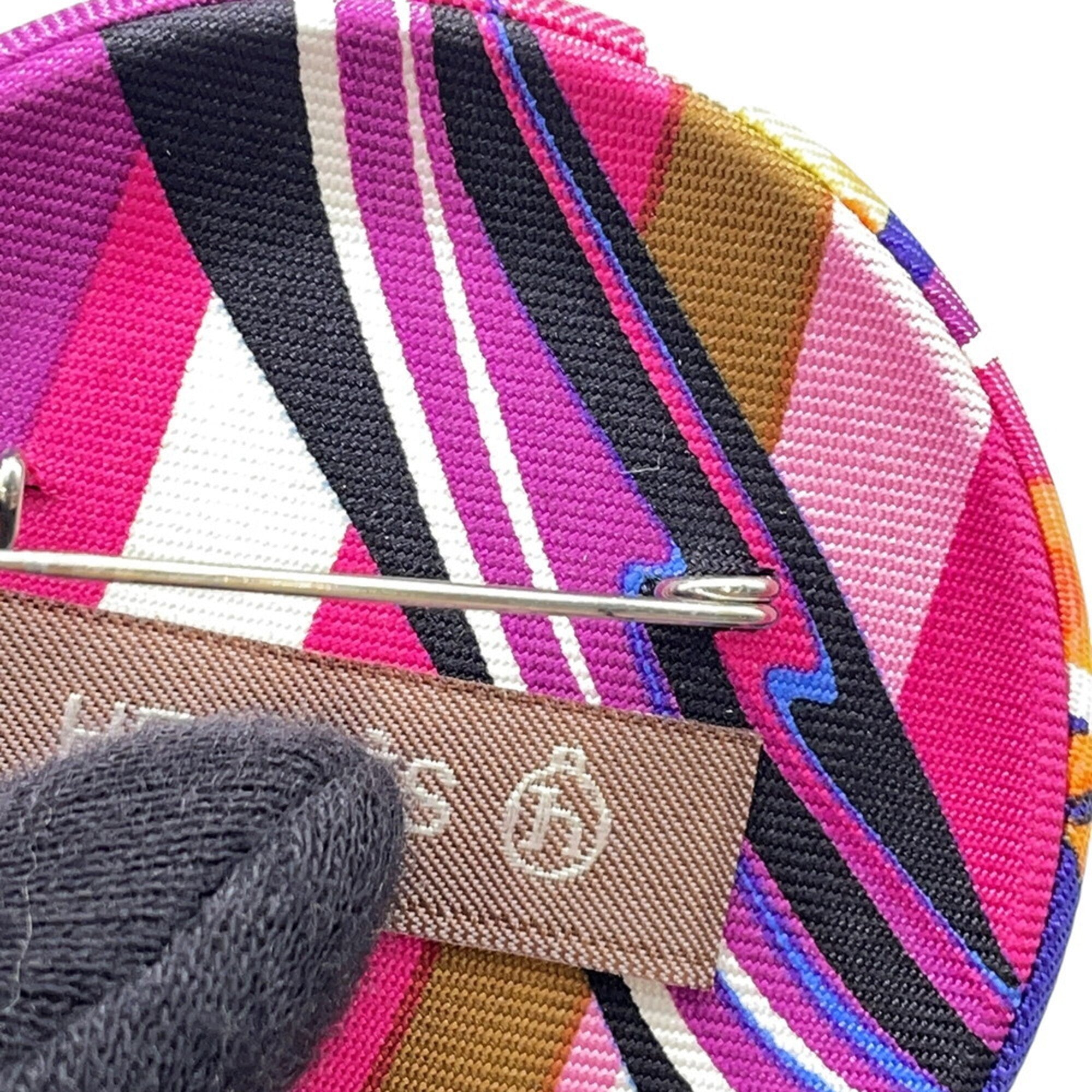 Hermes brooch Petit H silk HERMES badge — Like New