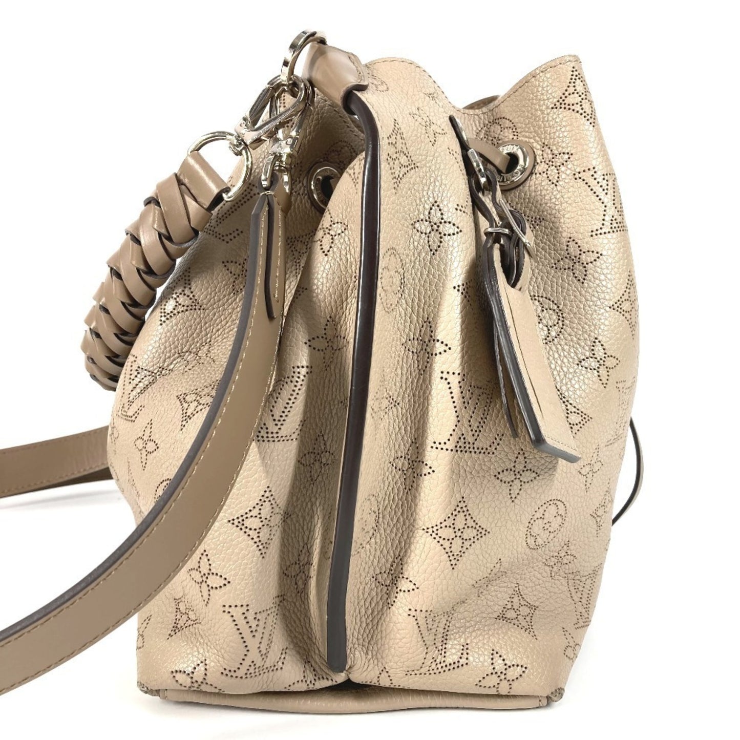 LOUIS VUITTON M55799 Monogram Mahina Mulia Bag, 2-Way Crossbody Handbag/Shoulder Leather, Women's, Galle, Beige