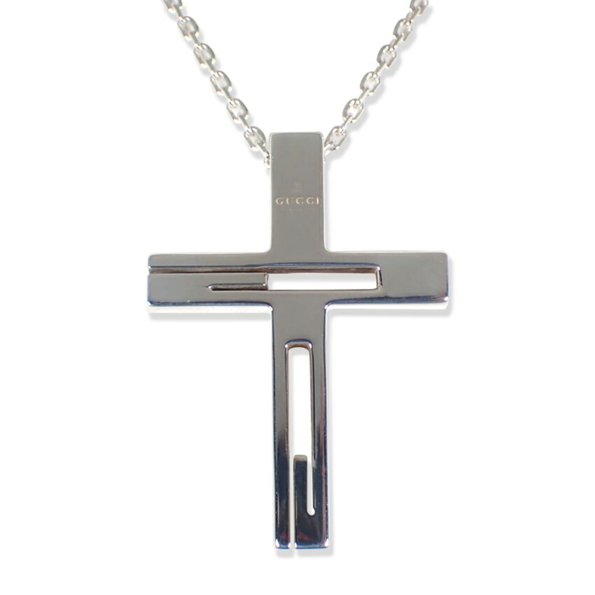 GUCCI 925 Branded G Cross Necklace Pendant