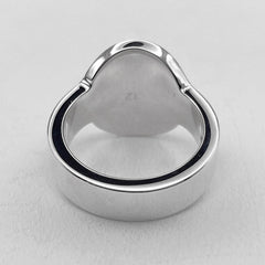 GUCCI trademark oval logo ring, SV925 silver, item number 7783, for men and women — Like New