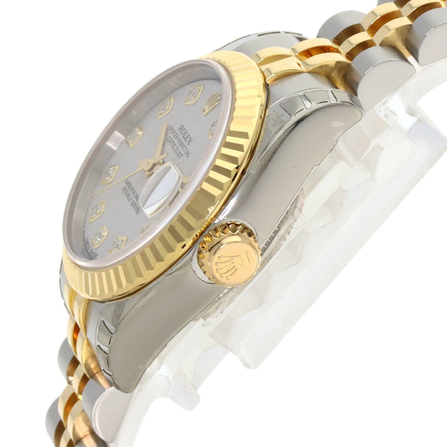 Rolex 179173G Datejust 10P Diamond Watch in Stainless Steel SSx18KYG (18KYG) for Women