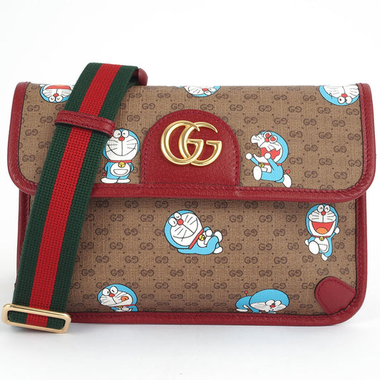 Gucci Doraemon Body Bag Waist Beige | Bordeaux 525040 Women's PVC Leather GG Supreme GUCCI