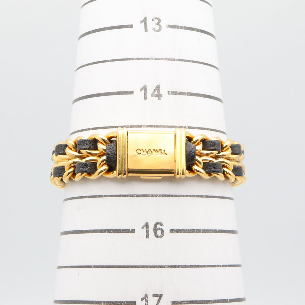 Chanel CHANEL Première M Watch, Gold Plated Leather, Women's, Black, H0001 — Very Good