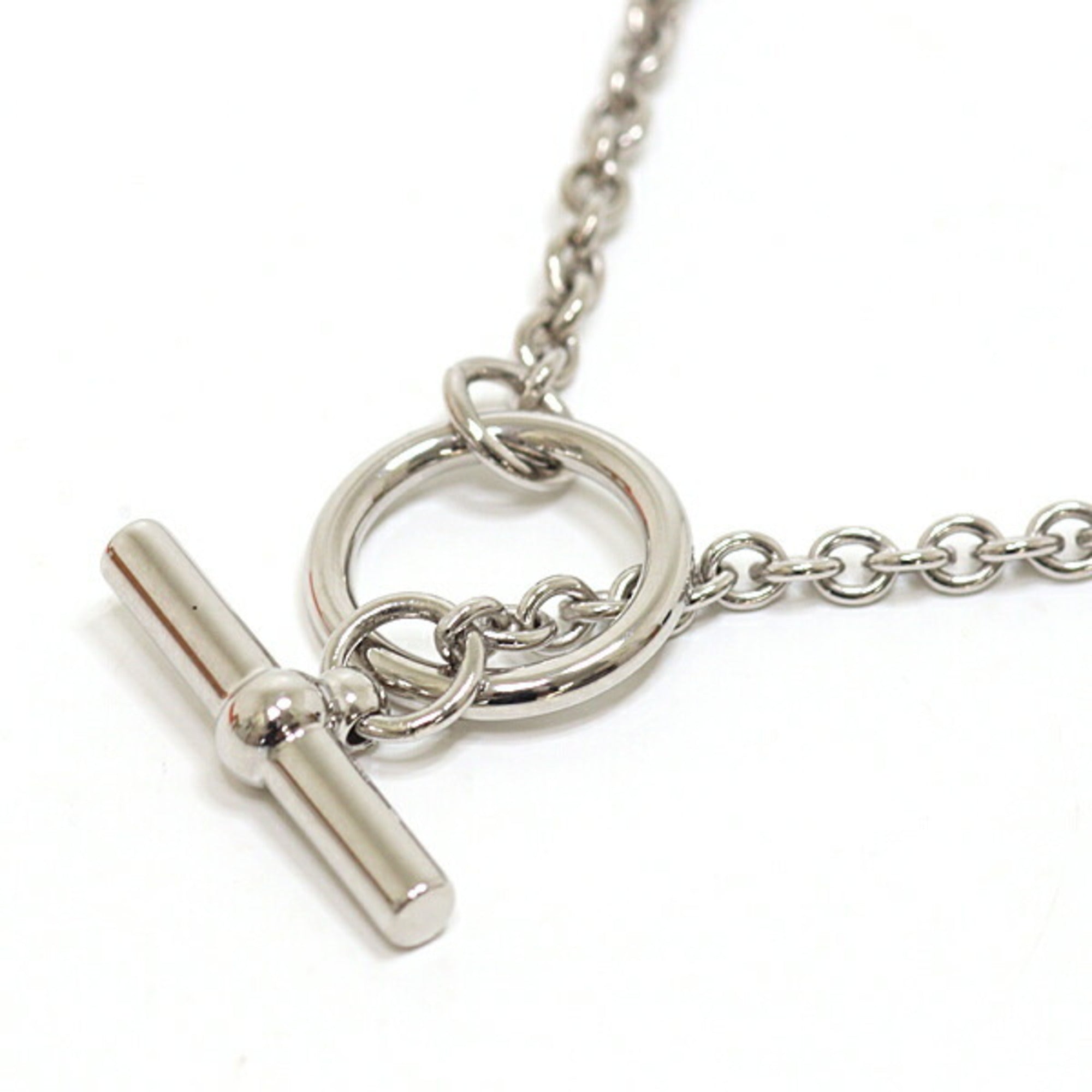 Hermes HERMES Pendant Mini Maillon PM Black Silver Necklace Unused — New - Store Return