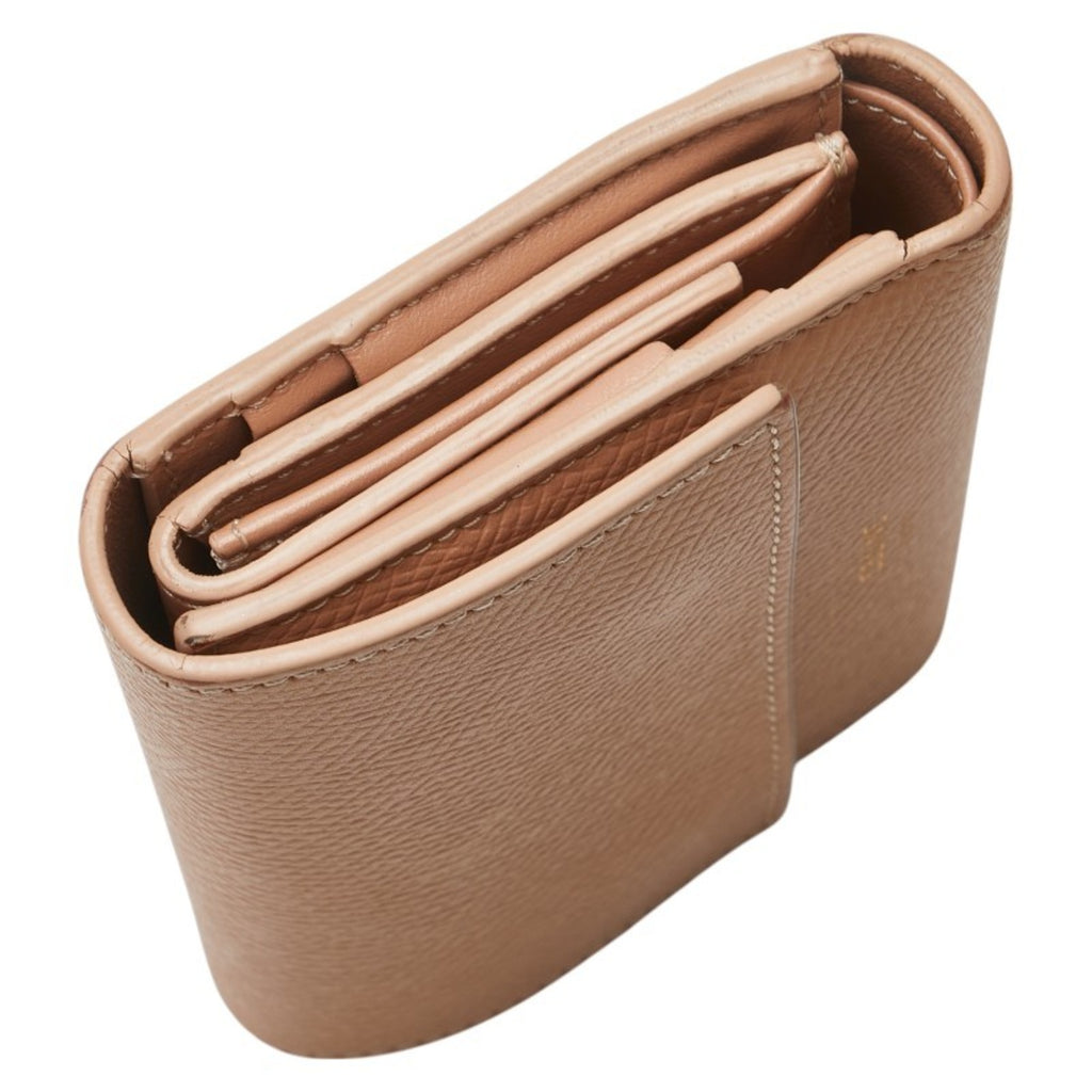 Celine Small Trifold Wallet, Beige Leather, Women's