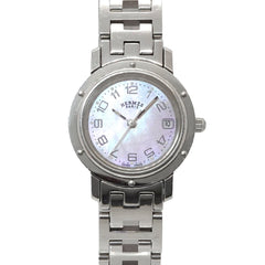 Hermes Clipper Nacre CL4 210 Women's Watch, Date Display, Pink Shell, Quartz Watch — Very Good