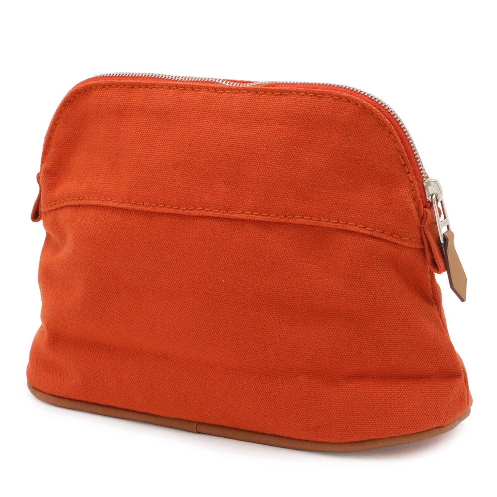 HERMES Bolide Pouch 20 Handbag Multi-purpose Canvas Leather Red Orange — Like New