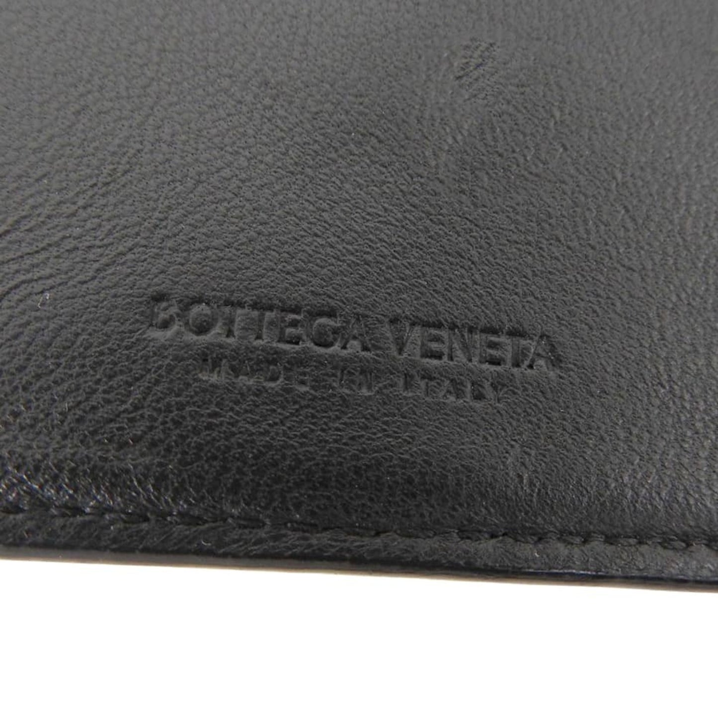 Bottega Veneta Intrecciato Compact Wallet, Double Folding Black Leather
