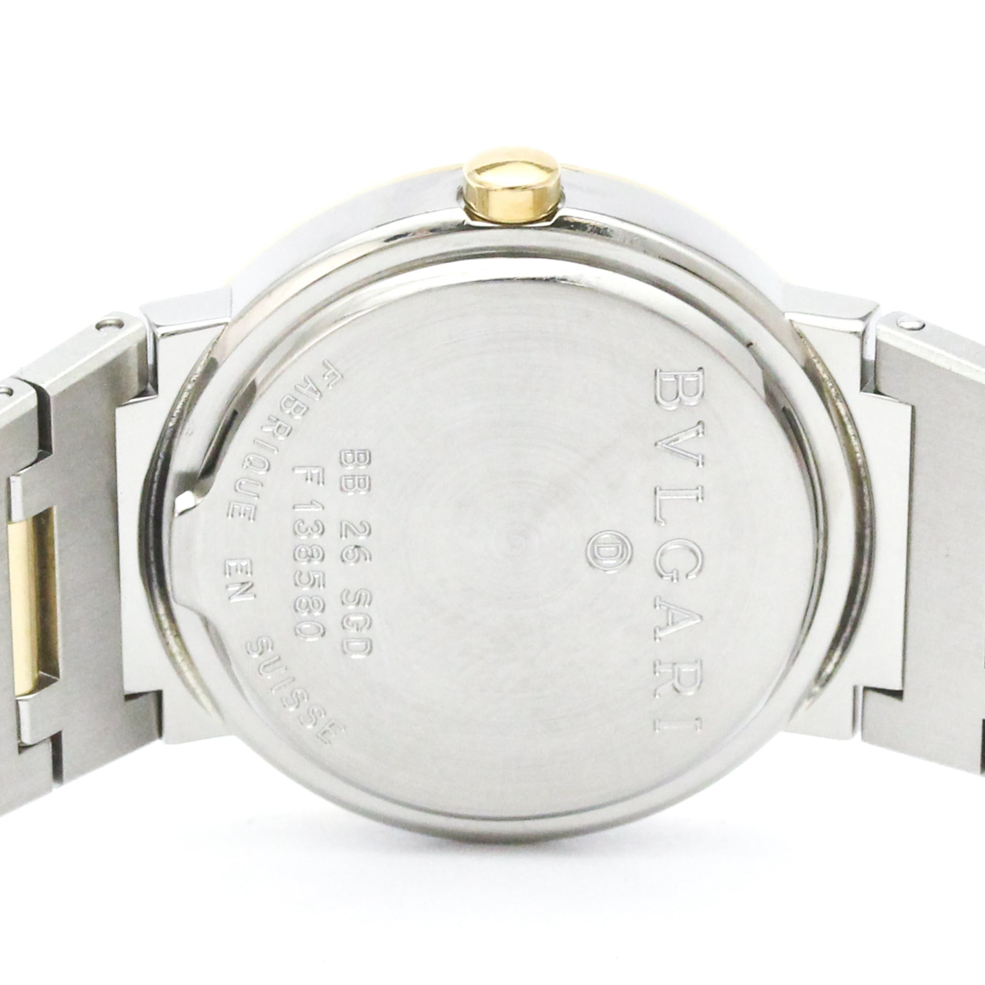 BVLGARI BVLGARI-BVLGARI 18K Gold Steel Ladies Watch BB26SGD Polished — Very Good