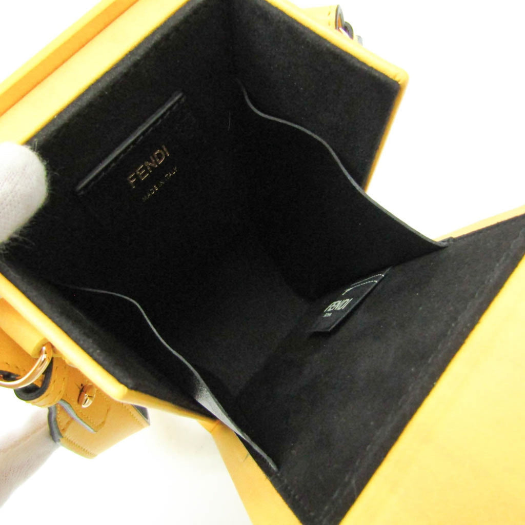 Fendi Box 7VA519 Women's Leather Shoulder Bag Yellow