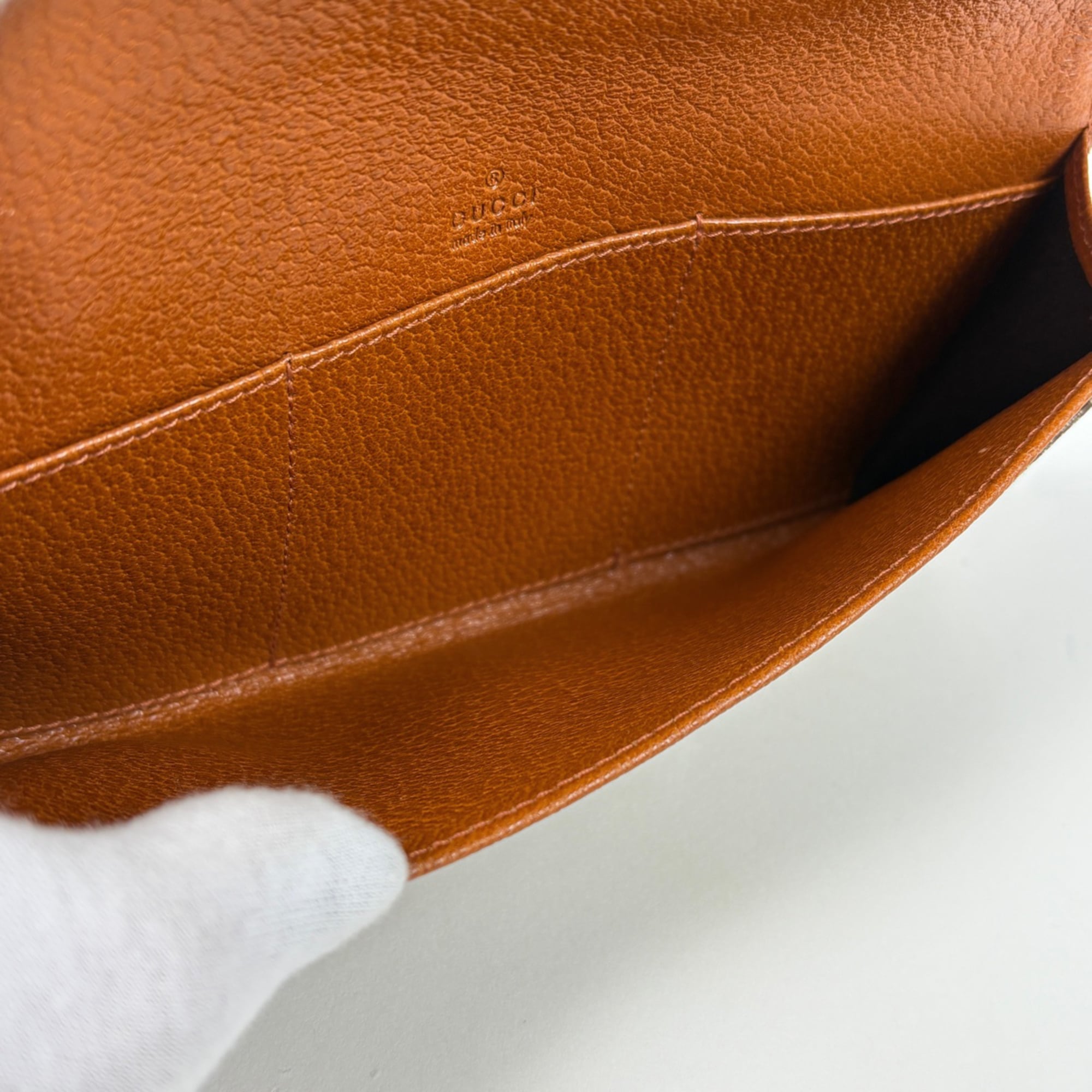 Gucci GG-patterned long wallet with bill compartment and coin purse in brown GG canvas (120967) for women