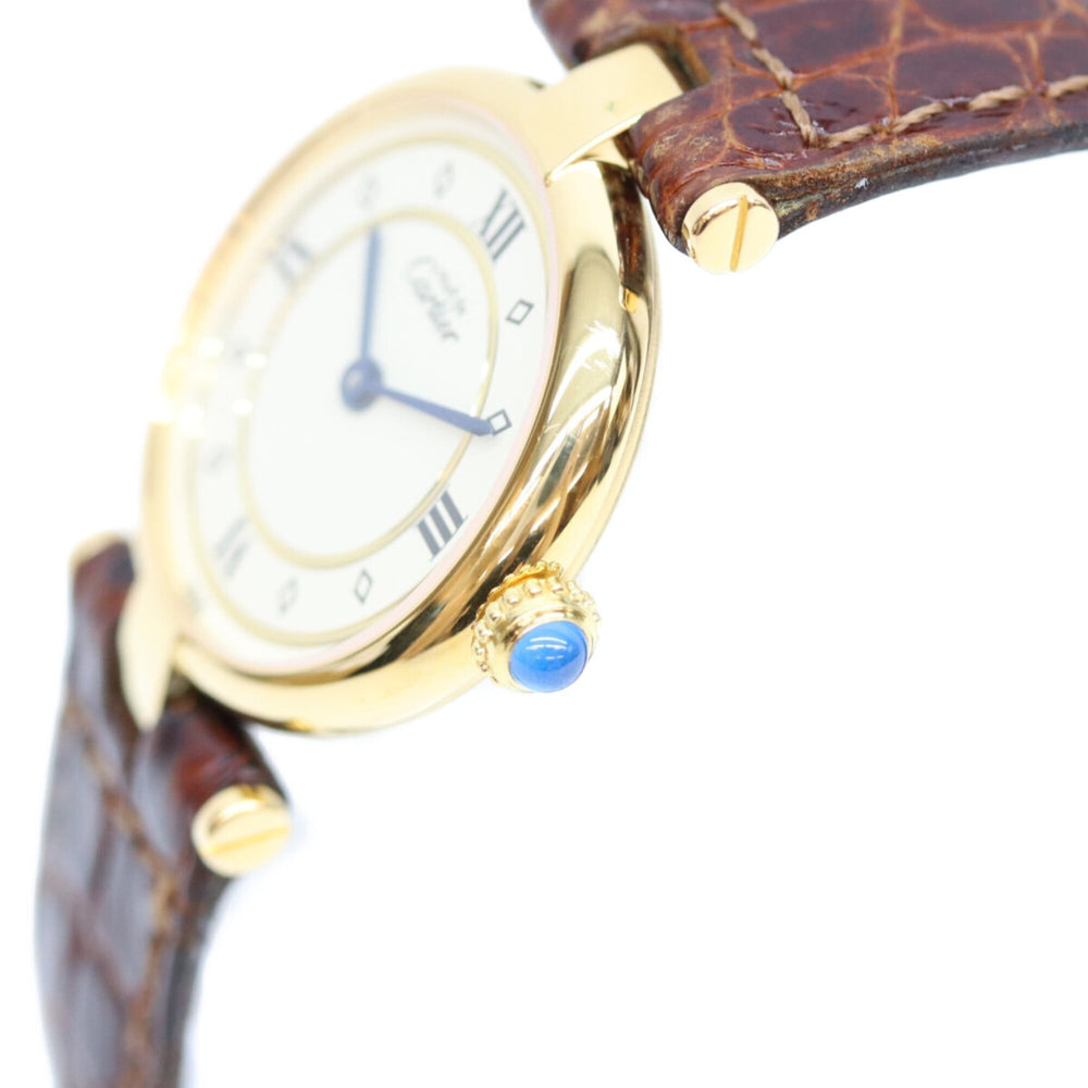 Cartier Must Vendôme SM Vermeil Quartz Watch with Roman Numerals, Gold and Ivory Dial, Ladies' — Very Good