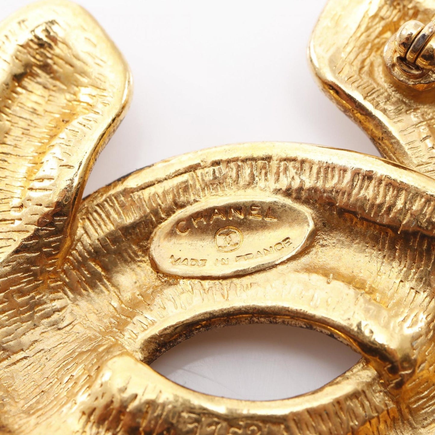 CHANEL Coco Mark Matelasse Brooch Accessory GP (Gold Plated) Women's Gold