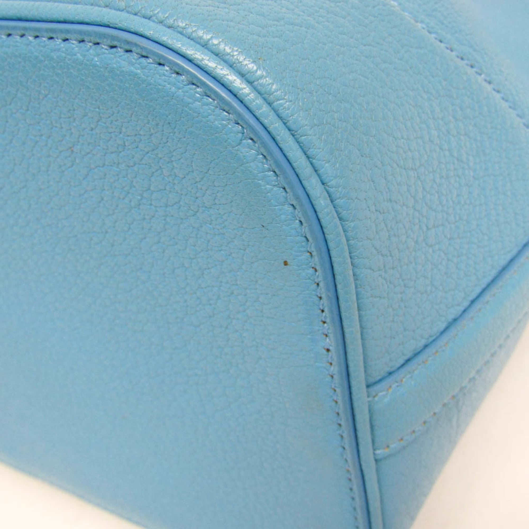 Salvatore Ferragamo Gancini Drawstring Shoulder Bag AU-21 F566 Women's Leather Shoulder Bag Light Blue