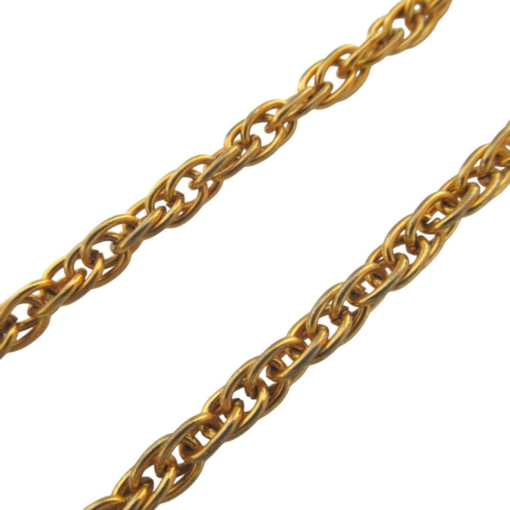 CHANEL Coco Mark Rhinestone Chain Necklace, GP Gold Color, Women's — Like New