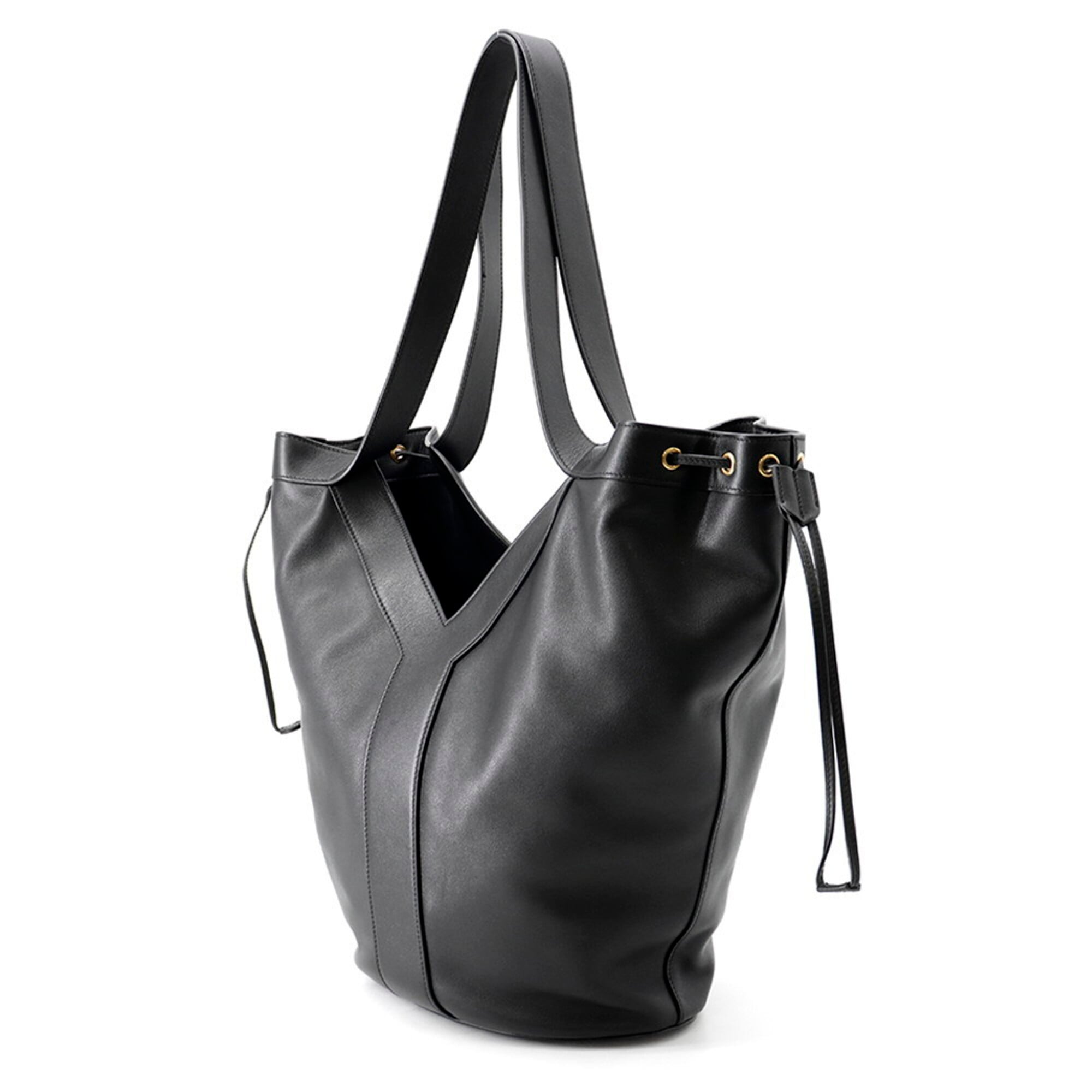 Yves Saint Laurent Saint Laurent Paris Tote Bag Y Hobo Calf Leather 833160 SAINT LAURENT PARIS Black Handbag — Like New