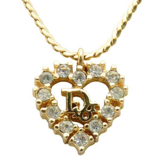 Christian Dior Heart Necklace, Gold Plated, GP, Women's