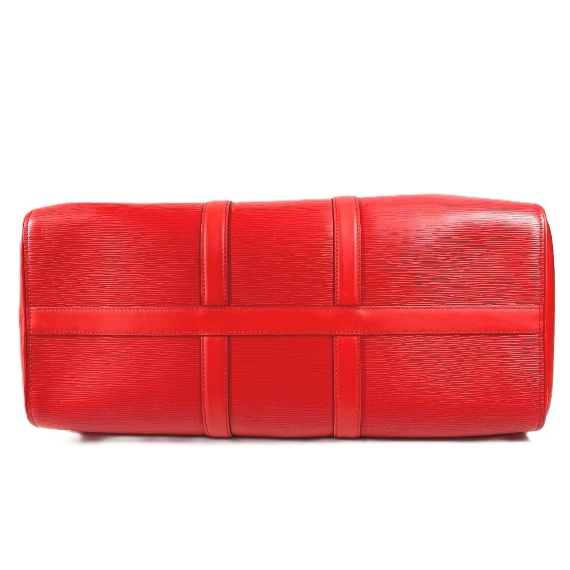 LOUIS VUITTON M53419 Epi Leather x Supreme Collaboration Keepall Bandoulière 45 Travel Bag, Boston Men's, Red, Like New — Like New