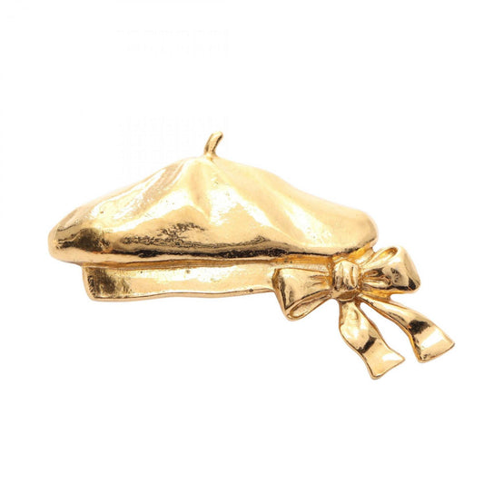 CHANEL beret motif brooch, gold-plated, for women.