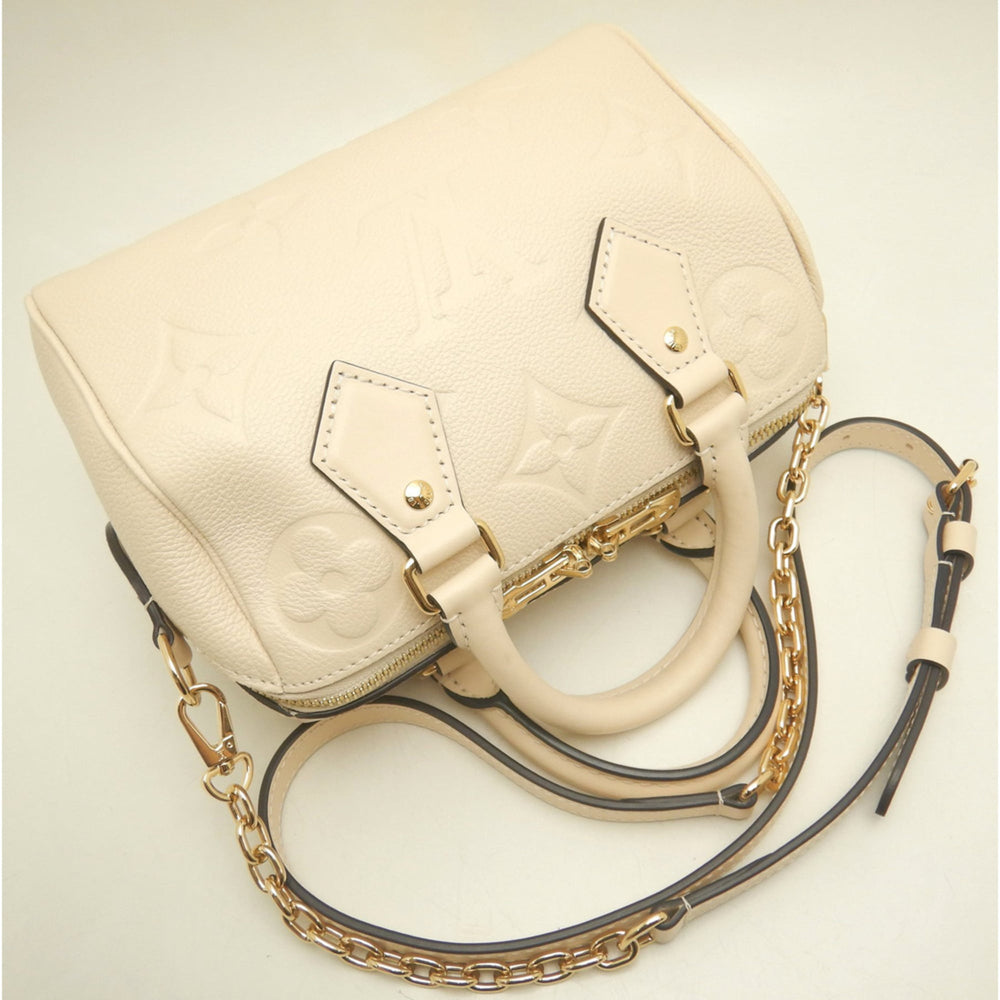 LOUIS VUITTON Monogram Empreinte Speedy Bandoulière 20 M58954 Handbag, Cream, Women's 254135 — Like New