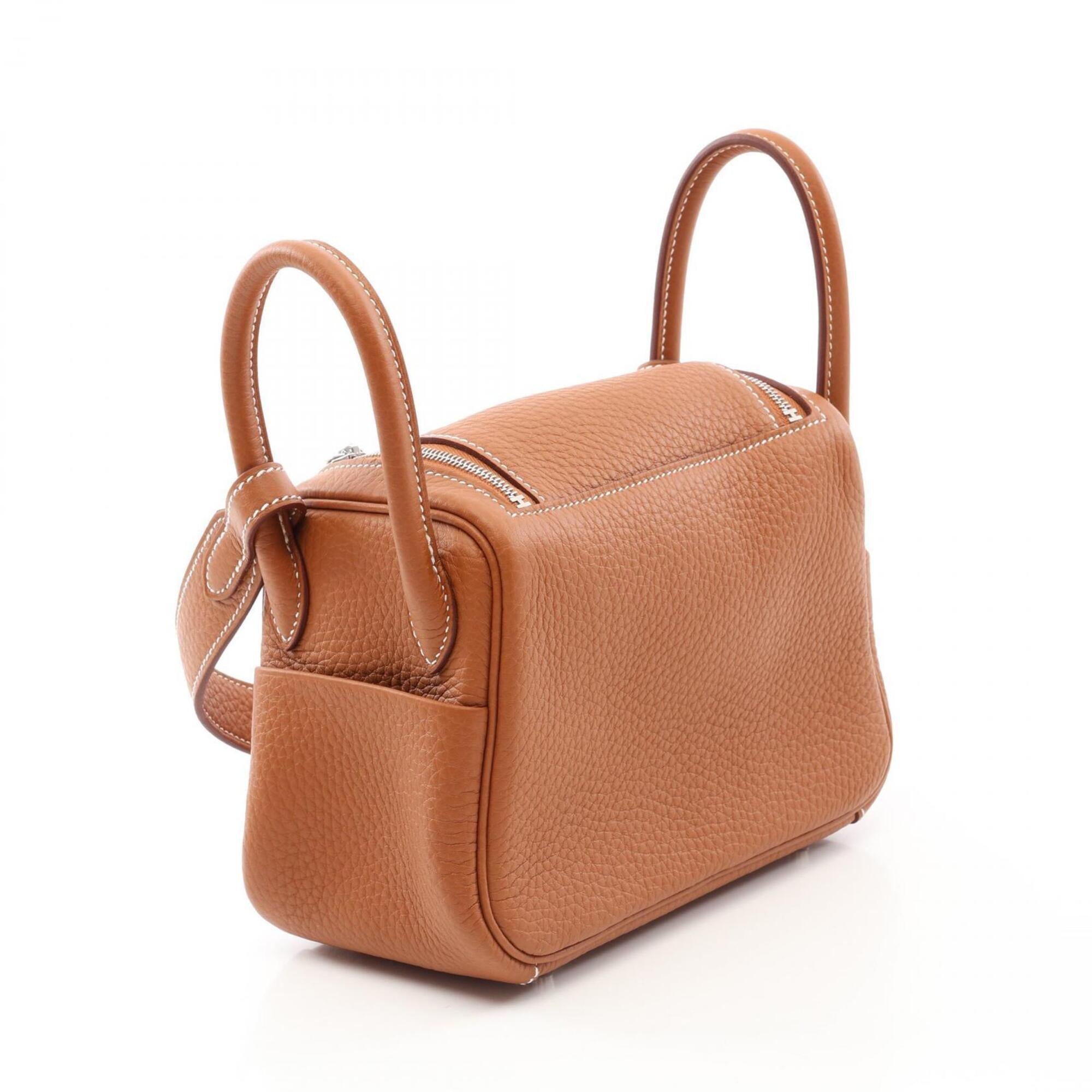 Hermes Lindy Mini Shoulder Bag/Handbag, Taurillon Clemence Leather, Women's, Gold Tone — New - Store Return