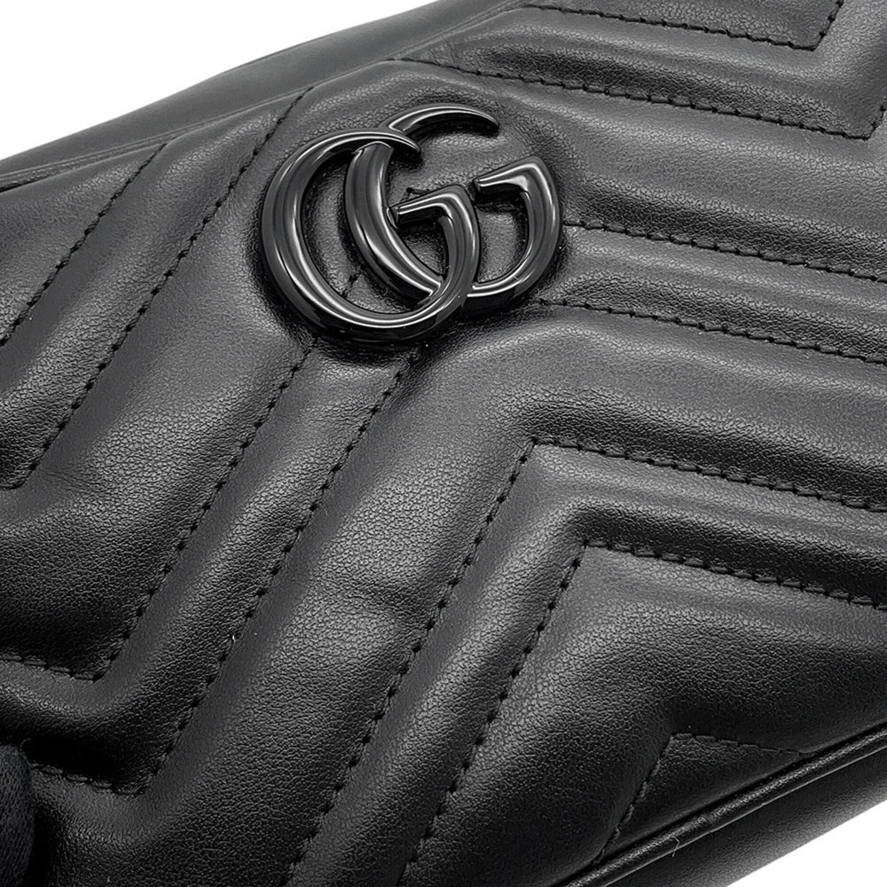 Gucci Chain Shoulder Bag Mini GG Marmont Leather 448065 GUCCI Camera Black Handbag Women's — Like New