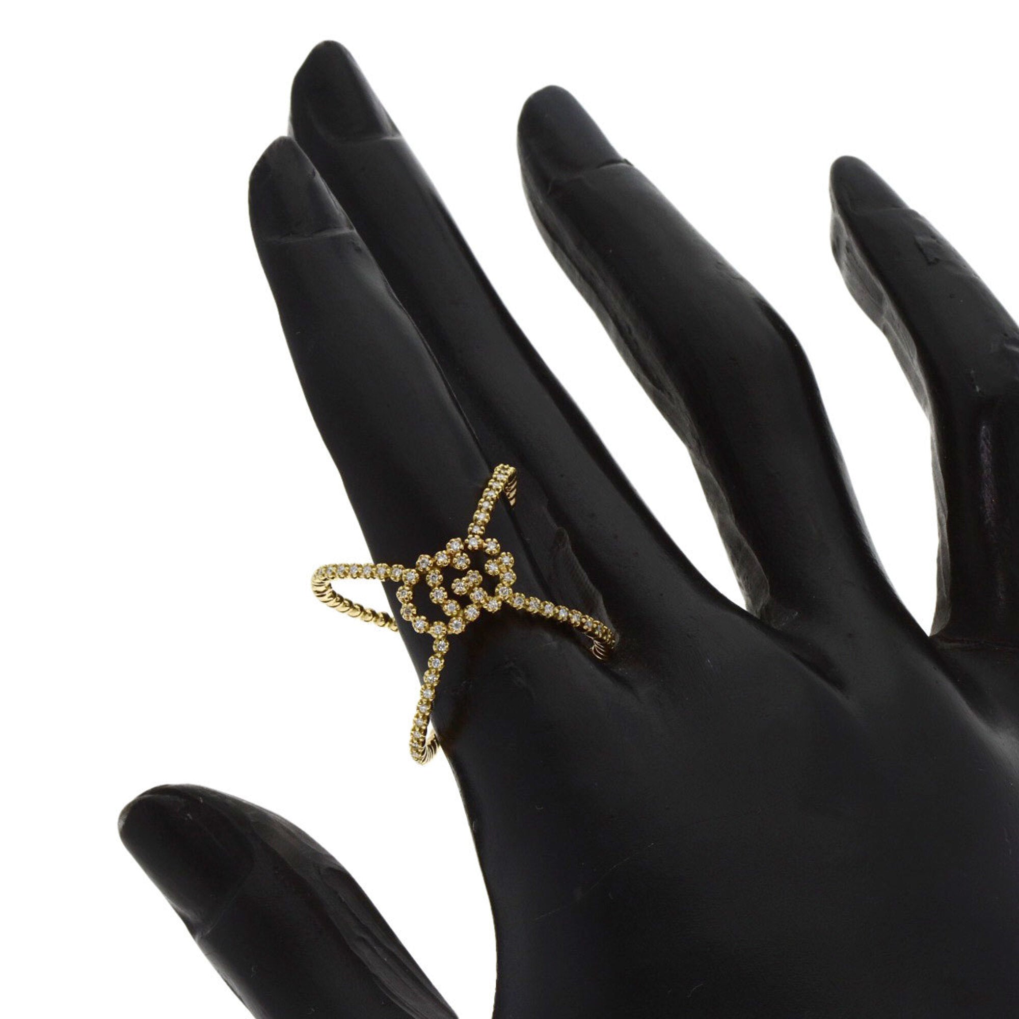 Gucci GG Running Diamond Ring #15 18K Yellow Gold Women's GUCCI — Like New
