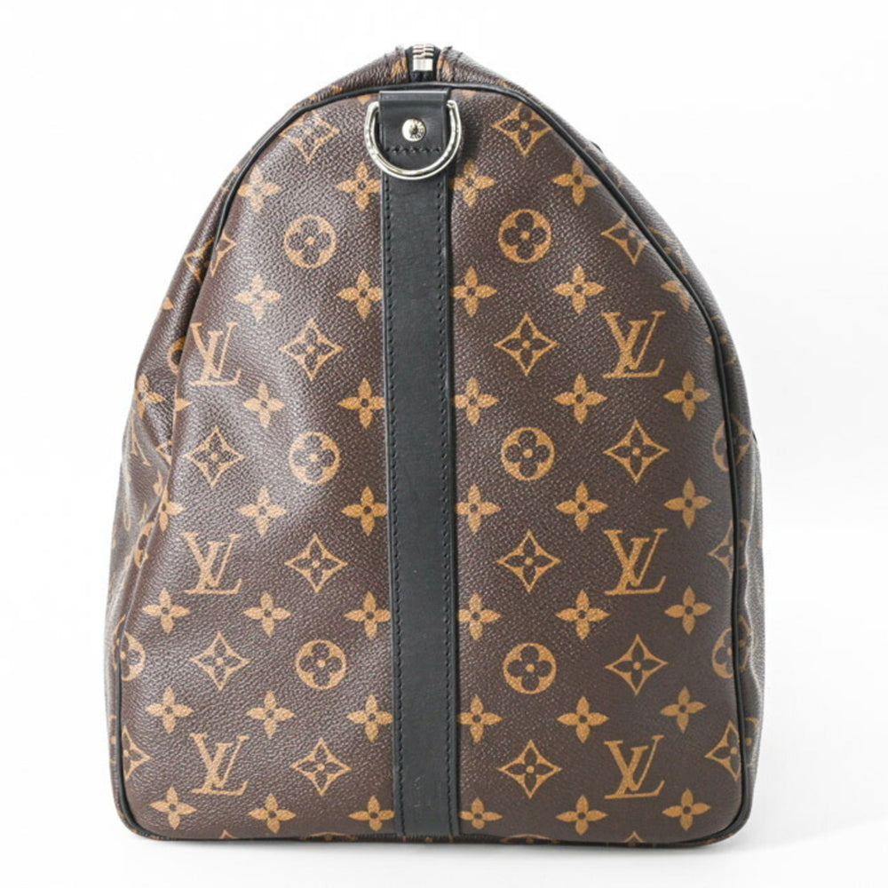 LOUIS VUITTON Louis Vuitton Boston Bag Monogram Macassar Keepall Bandouliere 55 Brown M56714 — Like New