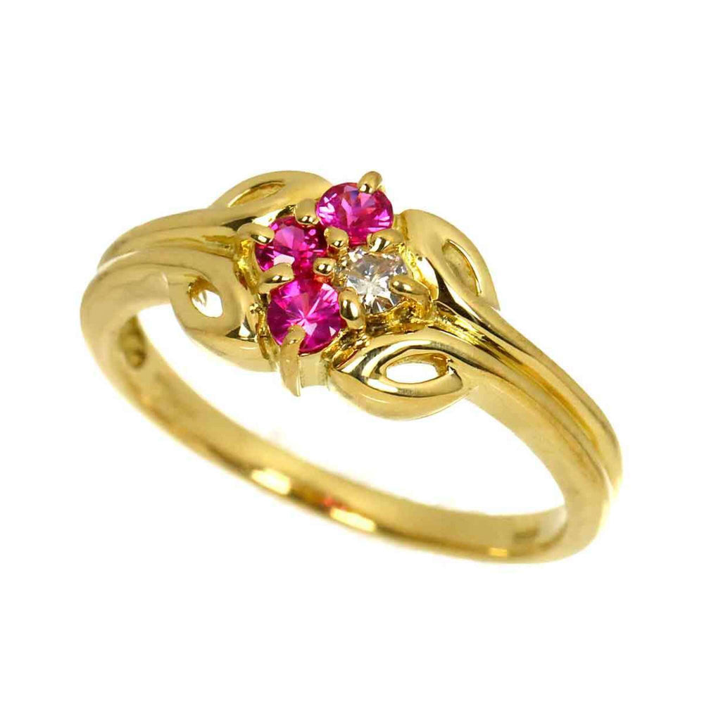 Christian Dior 1 Ring Sapphire Diamond 18K YG Yellow Gold 750 — Like New