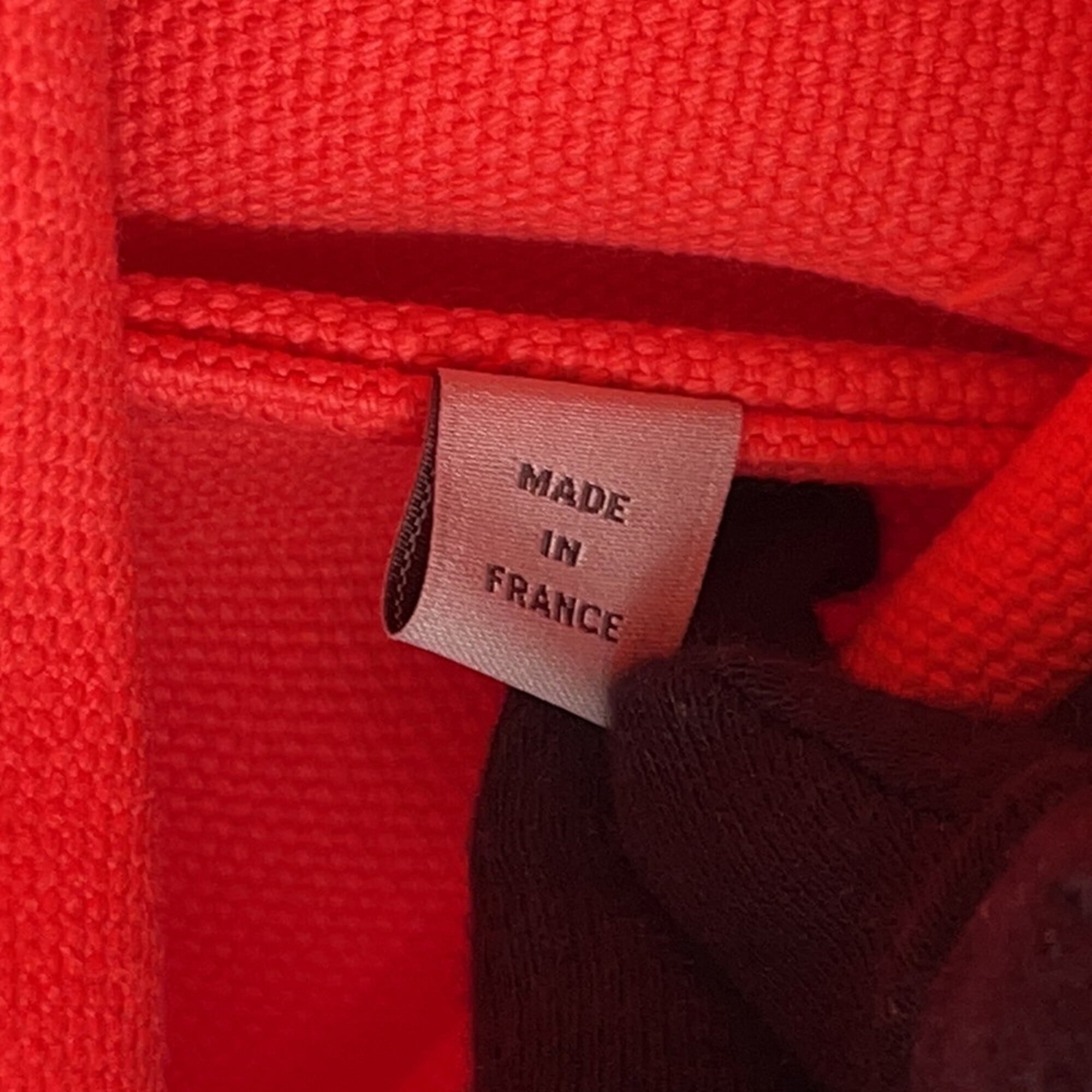 Hermes Tote Bag So Cabas Petit H Orange Green Canvas Epsom Handbag HERMES — Like New