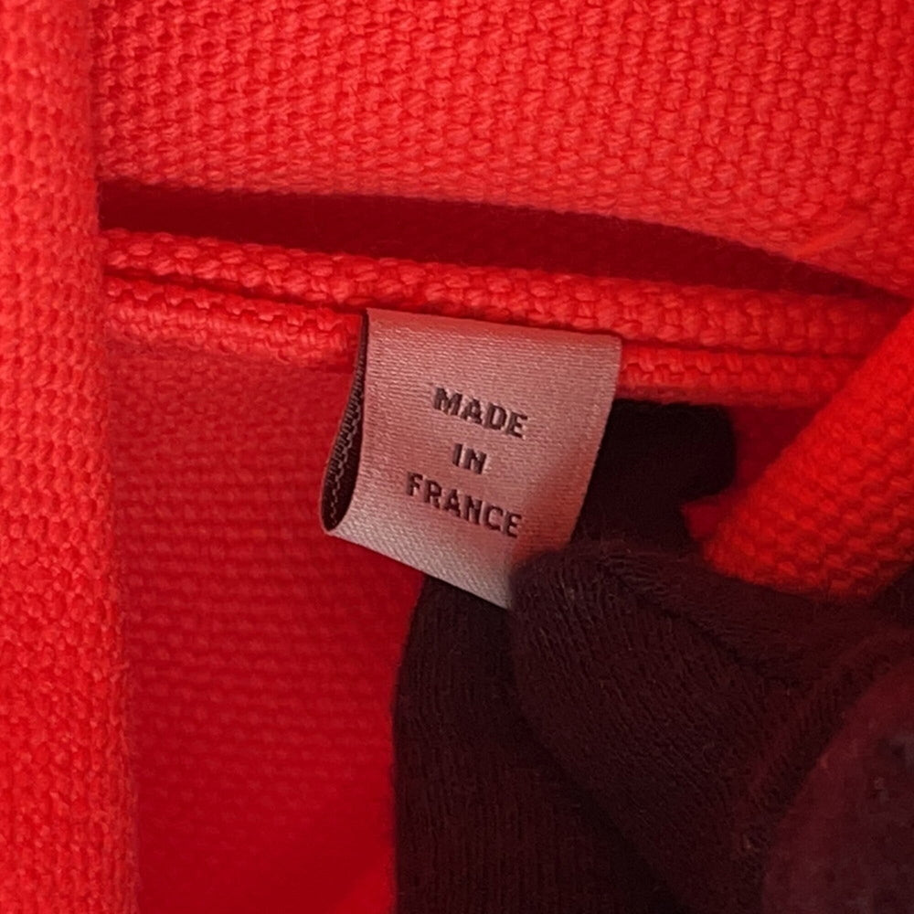 Hermes Tote Bag So Cabas Petit H Orange Green Canvas Epsom Handbag HERMES — Like New