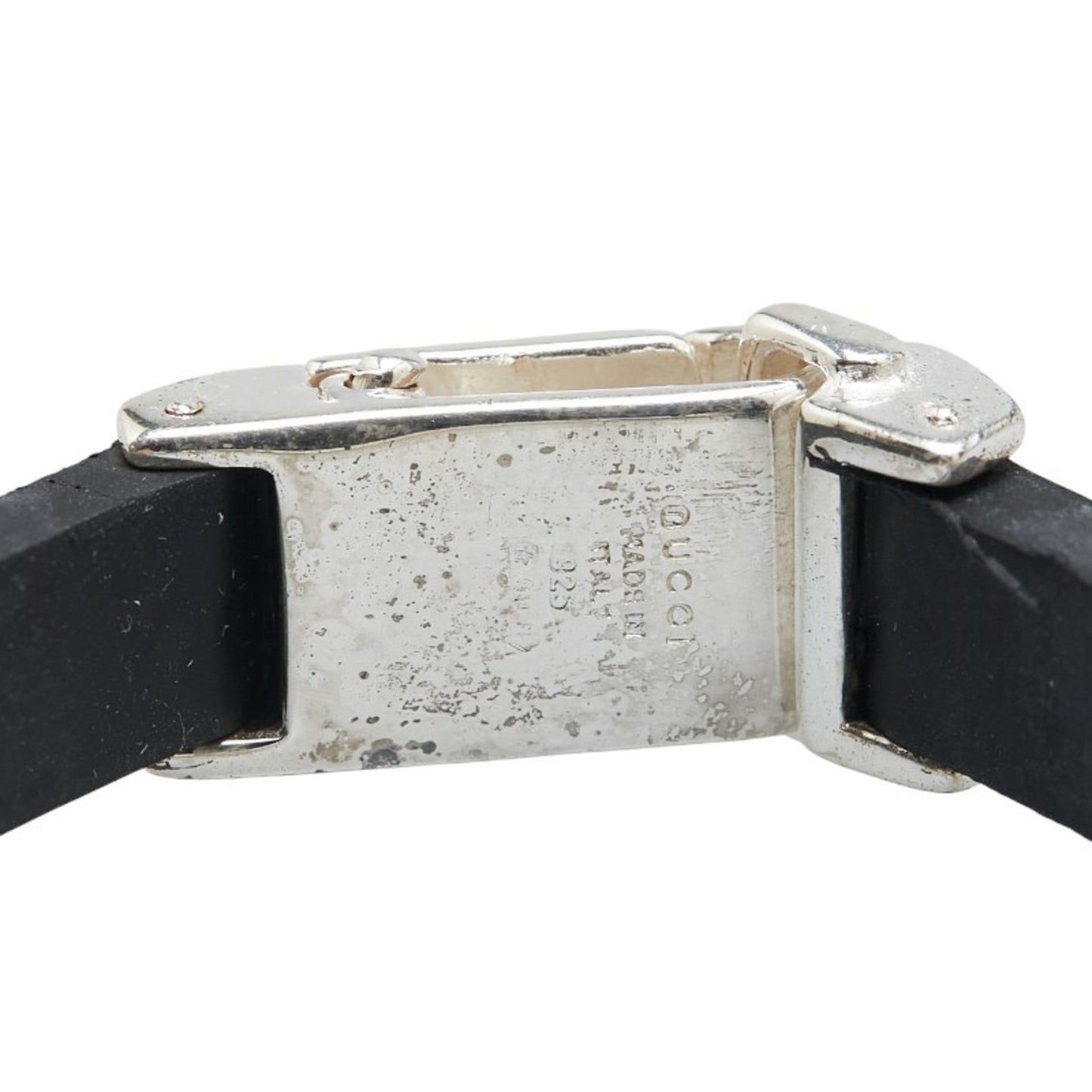 Gucci ID Bracelet in Silver and Black SV925 Rubber for Women