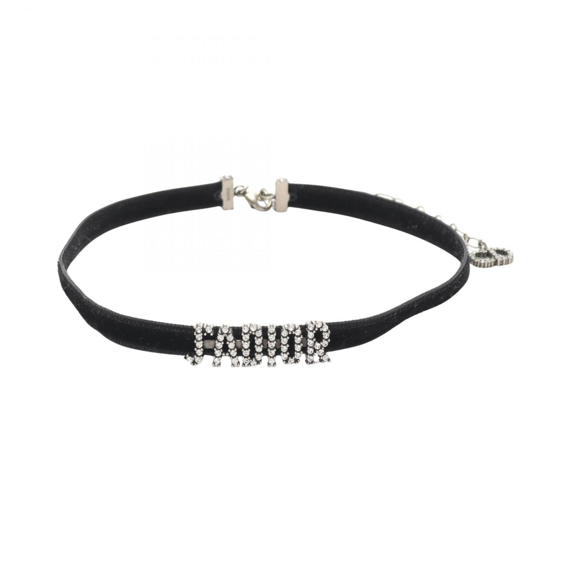 Christian Dior Dior J'ADIOR choker accessory, GP (gold-plated), fabric, women's, black and gold.