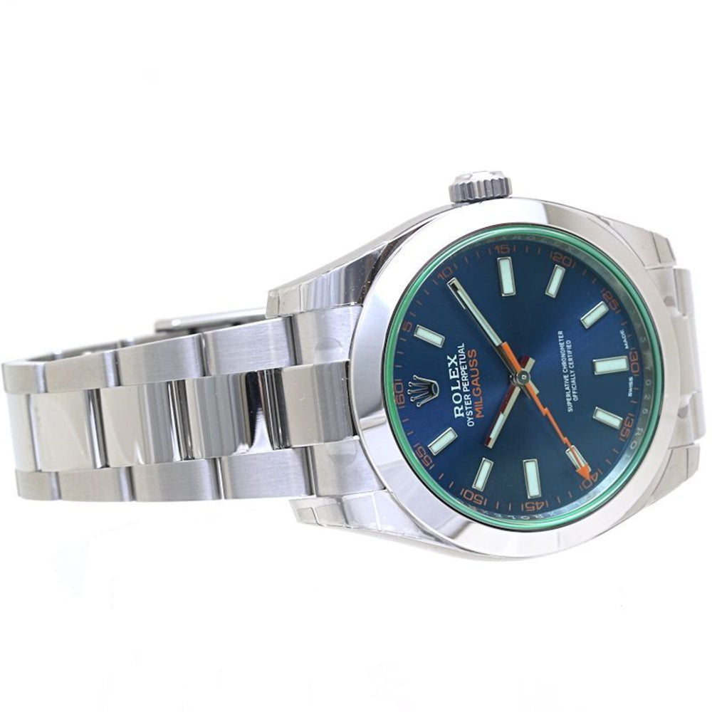 ROLEX Milgauss Z Blue, Random Number 116400GV, Men's Stainless Steel Watch, 40132 — New - Store Return