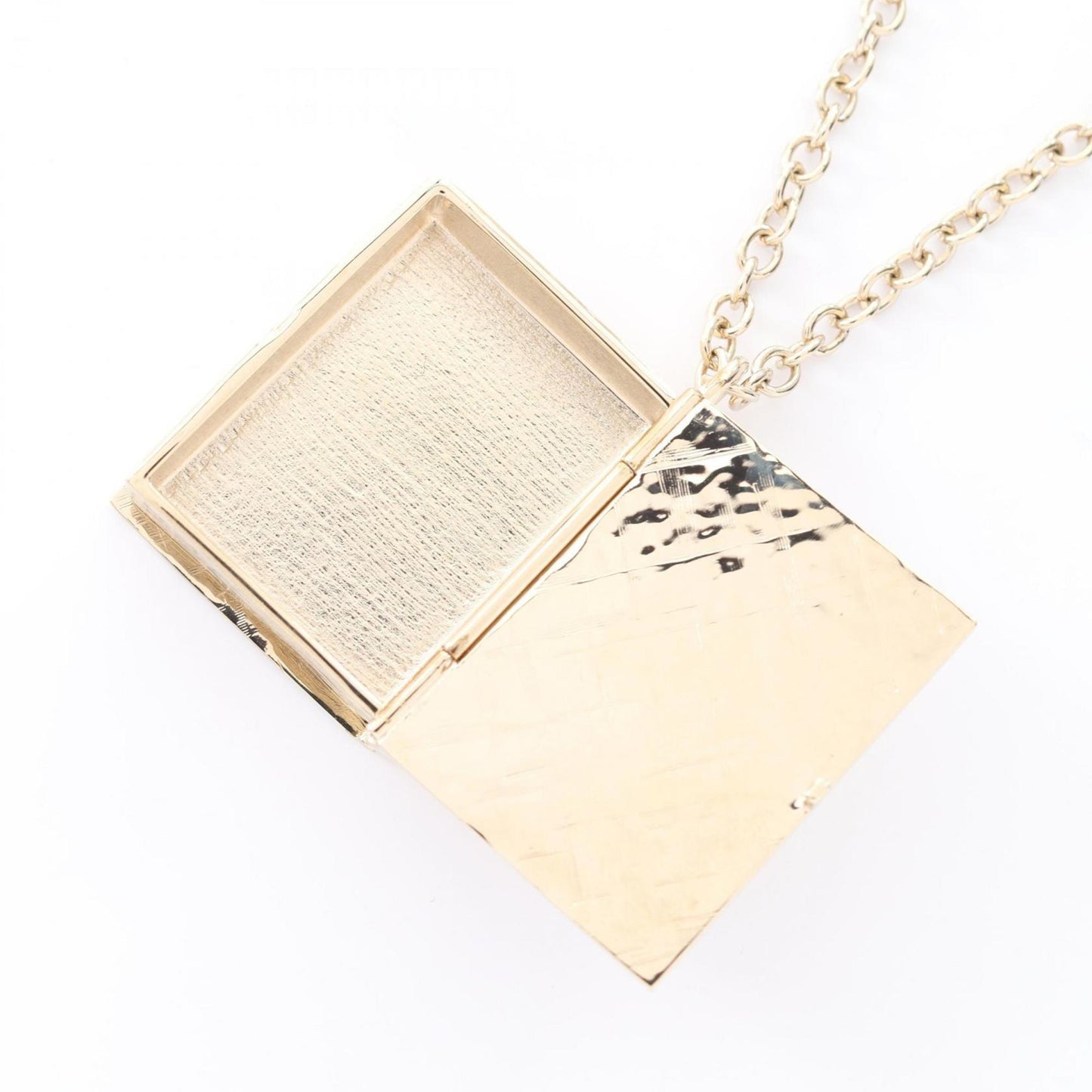 CHANEL Coco Mark Book Motif Necklace, Gold Plated, Women's, and Black